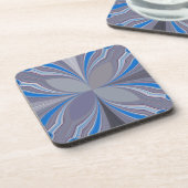 ブルーアッシュグレー水玉模様テクスチャアートプリント コースター (左側)