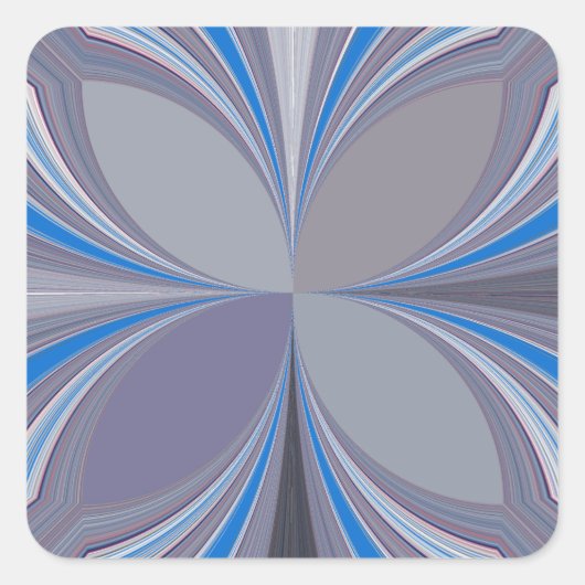 ブルーアッシュグレー水玉模様テクスチャアートプリント スクエアシール (正面)