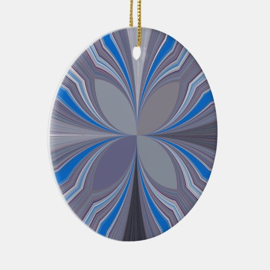 ブルーアッシュグレー水玉模様テクスチャアートプリント セラミックオーナメント (右)