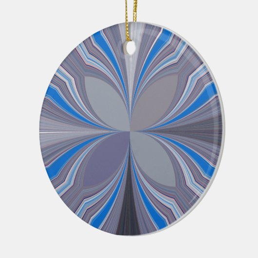 ブルーアッシュグレー水玉模様テクスチャアートプリント セラミックオーナメント (左)