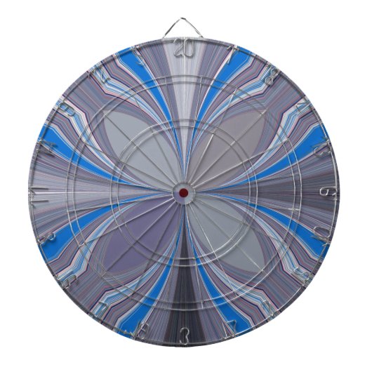 ブルーアッシュグレー水玉模様テクスチャアートプリント ダーツボード (正面)