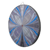 ブルーアッシュグレー水玉模様テクスチャアートプリント ダーツボード (正面右)