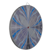 ブルーアッシュグレー水玉模様テクスチャアートプリント ダーツボード (正面左)
