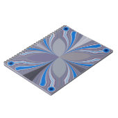 ブルーアッシュグレー水玉模様テクスチャアートプリント ノートブック (左側)