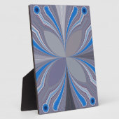 ブルーアッシュグレー水玉模様テクスチャアートプリント フォトプラーク (側面)