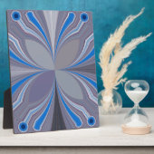 ブルーアッシュグレー水玉模様テクスチャアートプリント フォトプラーク (側面)