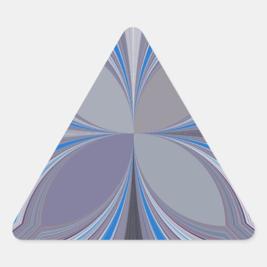 ブルーアッシュグレー水玉模様テクスチャアートプリント 三角形シール (正面)