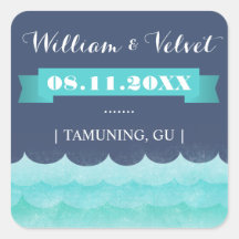 ブルーアットシー航海の結婚式の引き出物シール