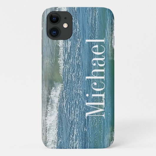 ブルーアトランティック海シンプルショアプリント名 Case-Mate iPhoneケース (裏面)
