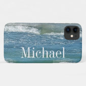 ブルーアトランティック海シンプルショアプリント名 Case-Mate iPhoneケース (裏面(横))