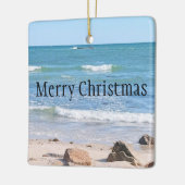 ブルーアトランティック海メリークリスマスウェーブシー セラミックオーナメント (左)