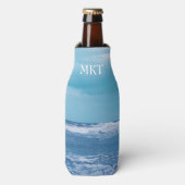 ブルーアトランティック海波雲天空の写真 ボトルクーラー (ボトル正面)