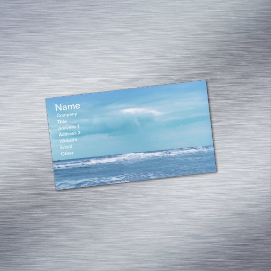 ブルーアトランティック海波雲天空の写真 マグネット名刺 (インサイチュ)