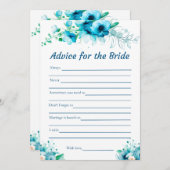 ブルーアドバイスの花嫁ブライダルシャワーゲームカード 招待状 (正面/裏面)