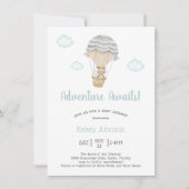 ブルーアドベンチャーウッドランドテディベア赤ちゃんシャワー 招待状 (正面)