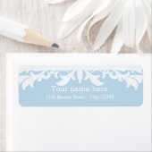 ブルーアドレスのステッカーラベルの後に幸せに ラベル (インサイチュ)