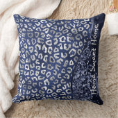 ブルーアニマルスキンパターングラムグリッター パーソナライズされた クッション (ブランケット)