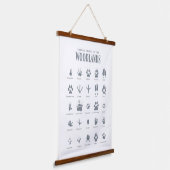 ブルーアニマルトラックスウッドランド子供部屋デコール 吊り下げ型タペストリー (傾斜あり)