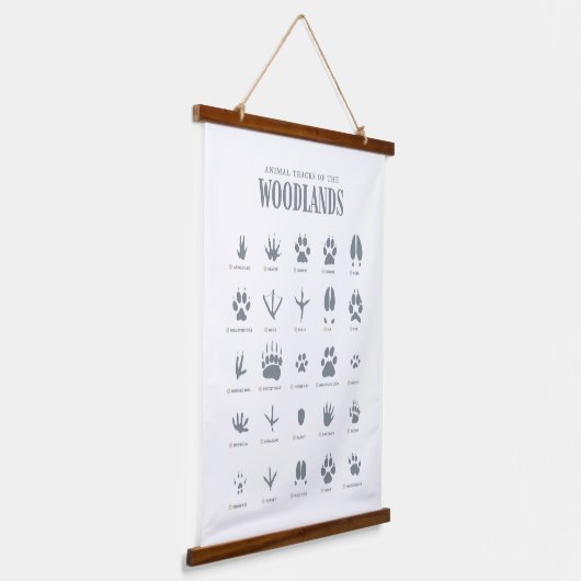 ブルーアニマルトラックスウッドランド子供部屋デコール 吊り下げ型タペストリー (傾斜あり)