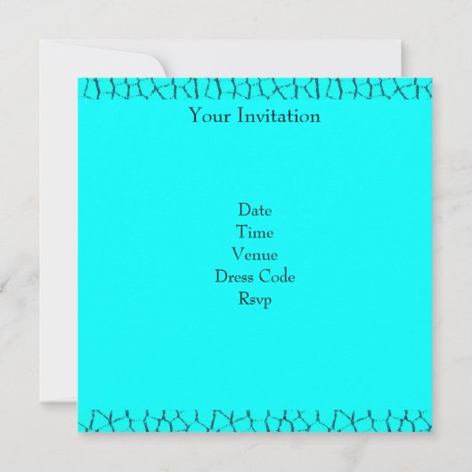 ブルーアニマルプリント35thエレガントな誕生日パーティー 招待状 (裏面)