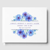 ブルーアネモネ結婚ウォーターカラーのゲストブック ゲストブック (正面)