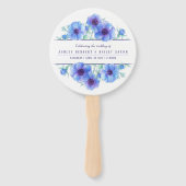 ブルーアネモネ花結婚芸術祭扇 ハンドファン (正面)