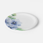 ブルーアネモンとユーカリ結婚プス ペーパープレート (アングル)