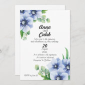 ブルーアネモンとユーカリ結婚式招待状 招待状 (正面/裏面)