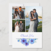 ブルーアネモン結婚フローラの感謝していQR写真 サンキューカード (正面)