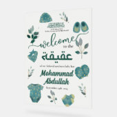 ブルーアパレルムスリム男の赤ちゃん誕生歓迎 アクリルサイン (傾斜)