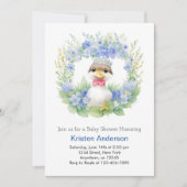 ブルーアヒルかわいい水彩少年の赤ちゃんシャワー 招待状 (正面)