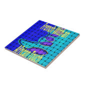 ブルーアフランスのフリカ織抽象芸術紫 タイル (側面)