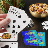 ブルーアフランスのフリカ織抽象芸術紫 トランプ (インサイチュ)