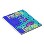 ブルーアフランスのフリカ織抽象芸術紫 ノートパッド (アングル)