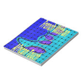 ブルーアフランスのフリカ織抽象芸術紫 ノートパッド (回転)