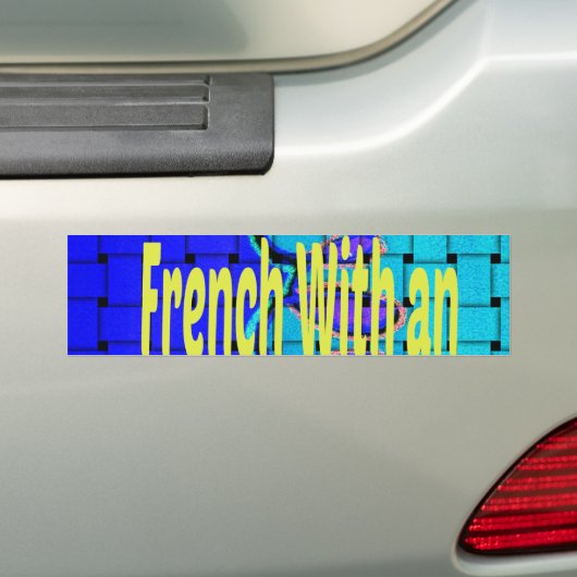 ブルーアフランスのフリカ織抽象芸術紫 バンパーステッカー (車上)