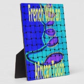 ブルーアフランスのフリカ織抽象芸術紫 フォトプラーク (側面)