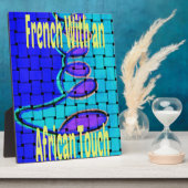 ブルーアフランスのフリカ織抽象芸術紫 フォトプラーク (側面)