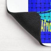 ブルーアフランスのフリカ織抽象芸術紫 マウスパッド (コーナー)