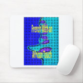 ブルーアフランスのフリカ織抽象芸術紫 マウスパッド (マウス)