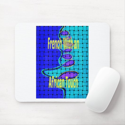 ブルーアフランスのフリカ織抽象芸術紫 マウスパッド (マウス)