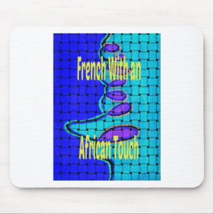 ブルーアフランスのフリカ織抽象芸術紫 マウスパッド