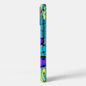 ブルーアフランスのフリカ織抽象芸術紫 Case-Mate iPhoneケース (裏面 / 左)