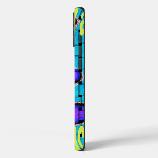 ブルーアフランスのフリカ織抽象芸術紫 Case-Mate iPhoneケース (裏面 / 左)