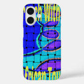 ブルーアフランスのフリカ織抽象芸術紫 Case-Mate iPhoneケース (裏面)