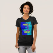 ブルーアフランスのフリカ織抽象芸術紫 Tシャツ (正面フル)