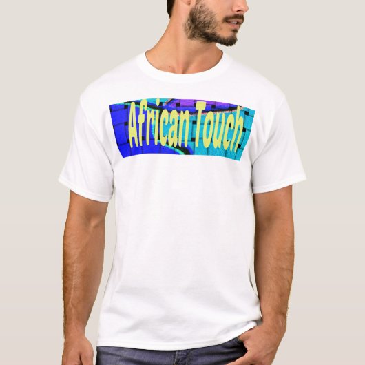 ブルーアフランスのフリカ織抽象芸術紫 Tシャツ (正面)