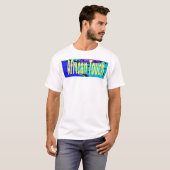 ブルーアフランスのフリカ織抽象芸術紫 Tシャツ (正面フル)