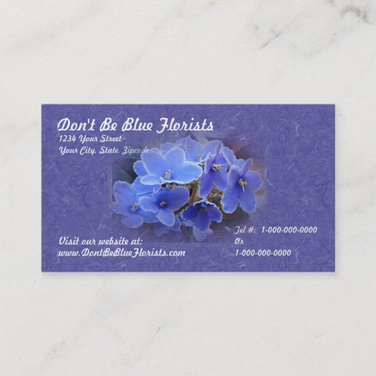 ブルーアフリカスミレ 名刺 (正面)