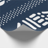 ブルーアフリカボゴラン織インスパイア物ラップ ラッピングペーパー (角)